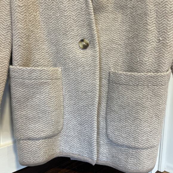 Madewell Herringbone Mattson Sweater Wool Coat Heather Stone Sz XS Oversized NWT - Picture 2 of 8
